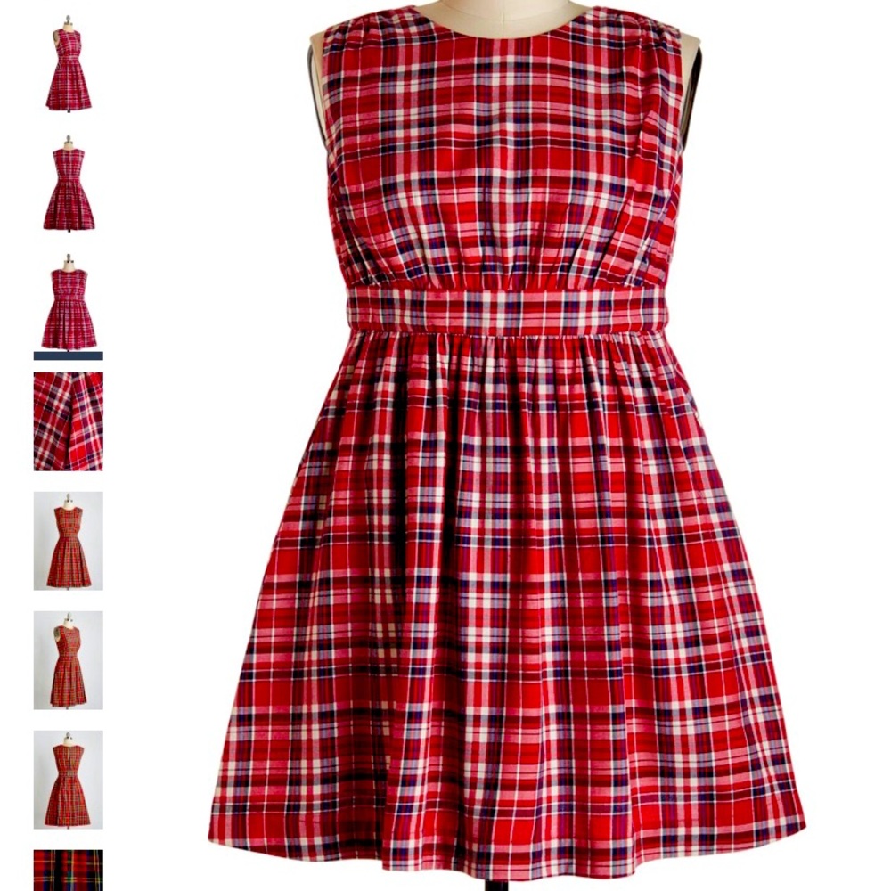 Emily and Fin Red Plaid Dress 3X